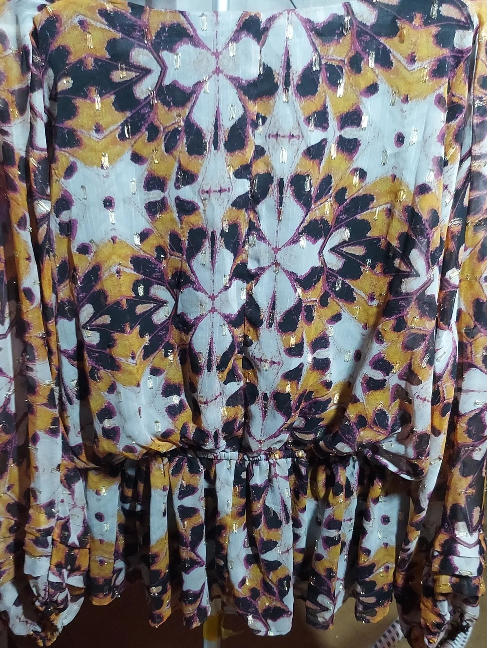K Jordan Woman's Black and Gold Blouse 1X
